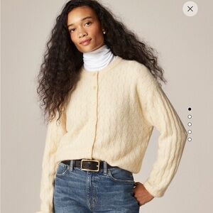 J crew Supersoft Pointelle Bubble hem Cardigan